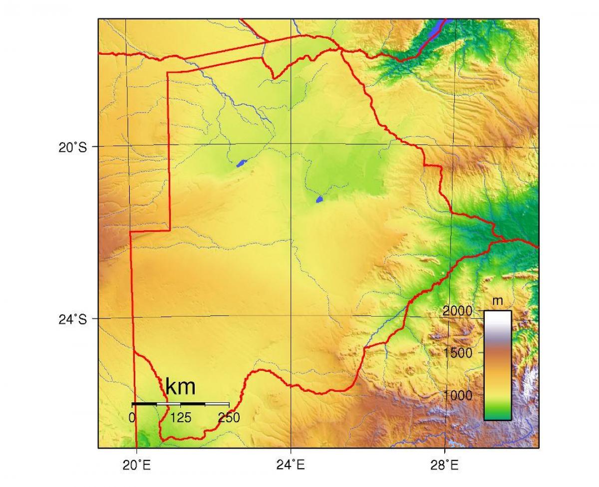 bản đồ của Botswana vật chất