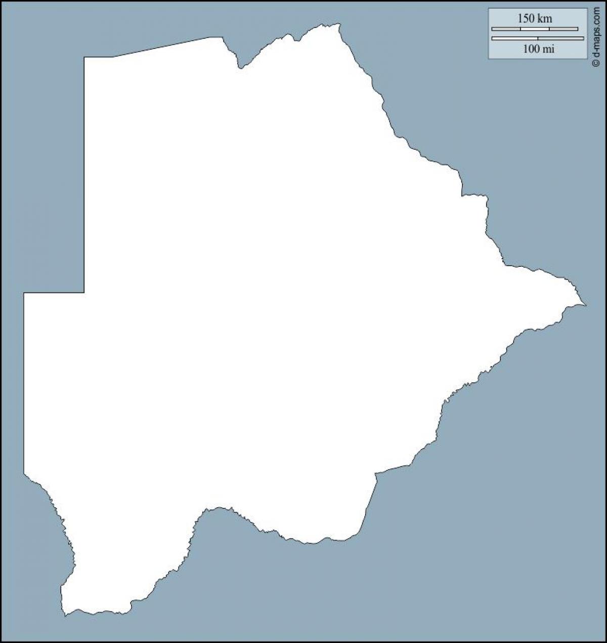 bản đồ của Botswana phác thảo bản đồ