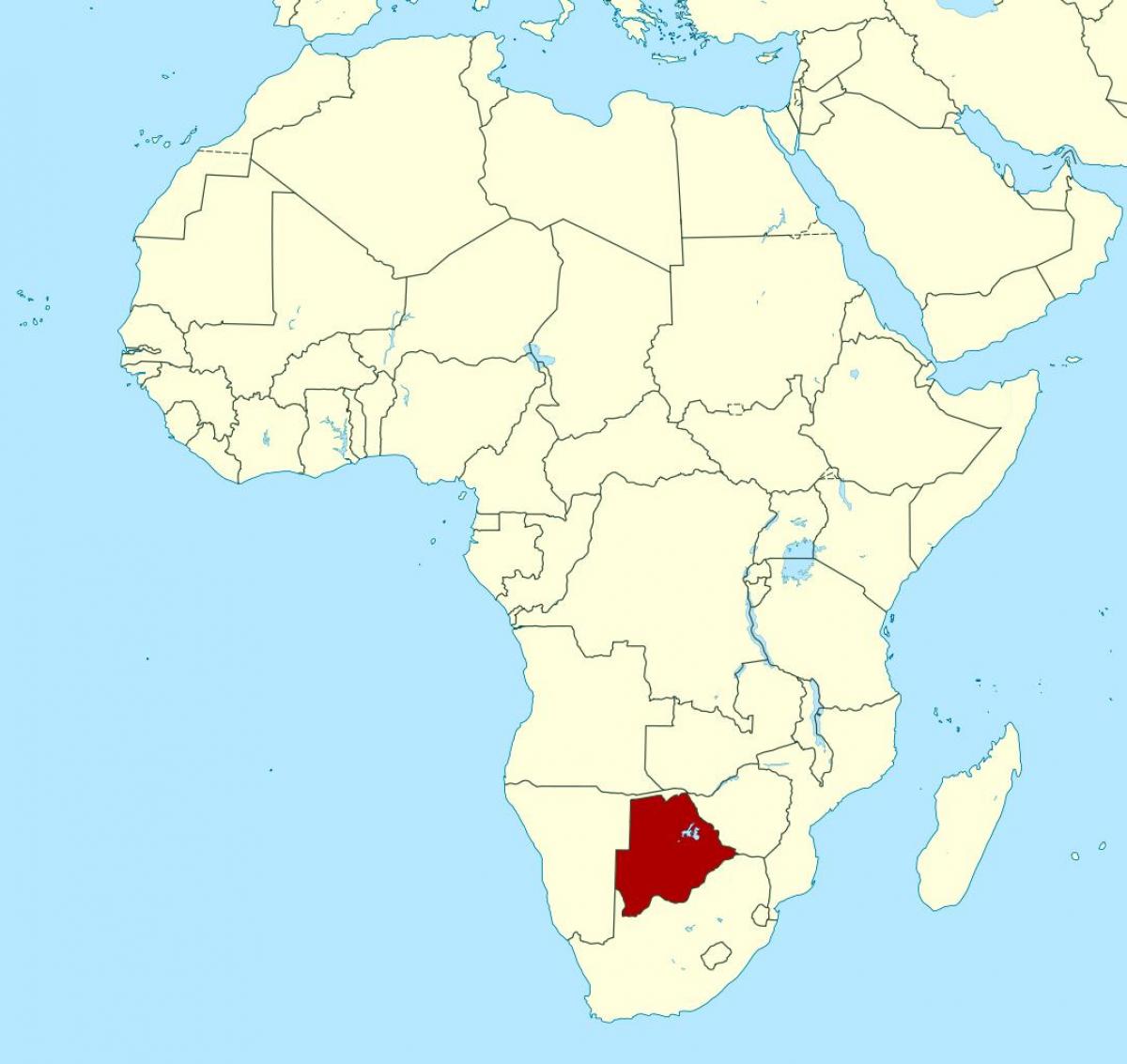 bản đồ của Botswana trên thế giới