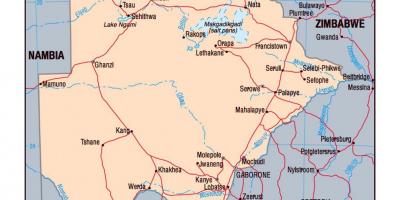Bản đồ của Botswana chính trị