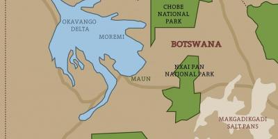 Bản đồ của Botswana bản đồ công viên quốc gia