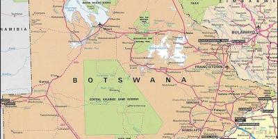 Bản đồ của Botswana bản đồ với một khoảng cách
