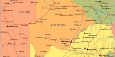 Bản đồ của Botswana đang hiển thị tất cả làng