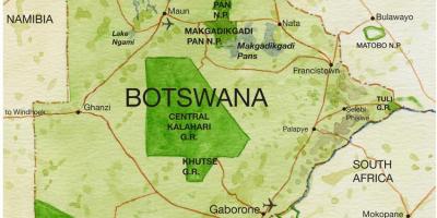 Bản đồ của Botswana dự trữ trò chơi