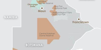 Bản đồ của dù Botswana