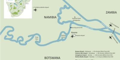 Bản đồ của kasane Botswana